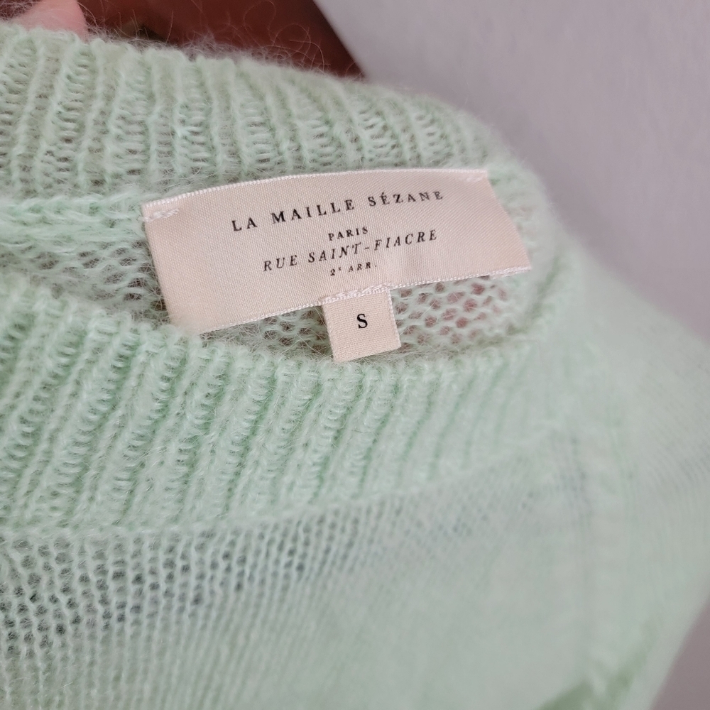 Sezane Alberto Jumper in Pastel Green size S - Picture 5 of 7